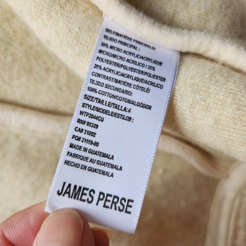 Standard James Perse Shrunken Sherpa Fleece Jacket High Neck Button Beige - Picture 11 of 12